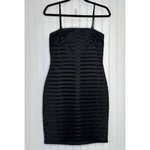 Calvin Klein Dress Black SZ 4 Cocktail Party Evening Pleats Y2K Witchy Goth